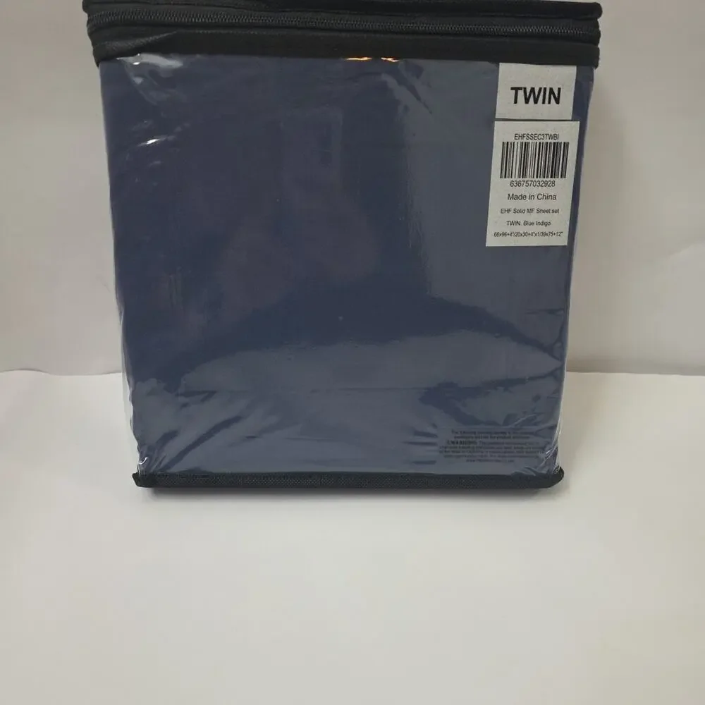 3 PC East End Home Twin Sheet Set, Blue Indigo